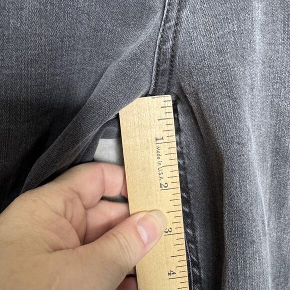 Paige Leenah Jeans Womens 34 Blacktop Destructed Wide Leg High Rise Denim - Picture 10 of 12